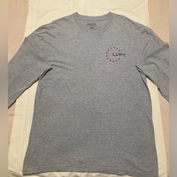 Live Fit Apparel “Live Fit” Grey/Red Long Sleeve - Picture 2 of 5